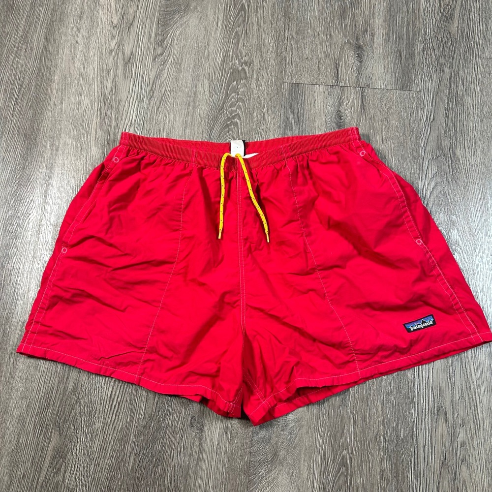 Patagonia Baggies Shorts XL Red Nylon Mesh Lined Drawstring Swim Trunks 5"